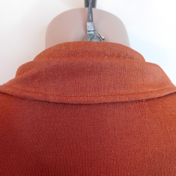 Urban Outfitters Rust Orange‎ Ribbed Mini Dress Bodycon Keyhole Short Sleeve XS - Picture 13 of 16